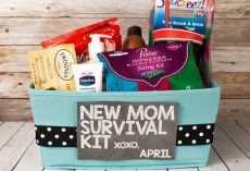 Overall gift basket for new mom