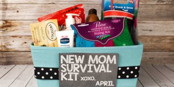 Overall gift basket for new mom